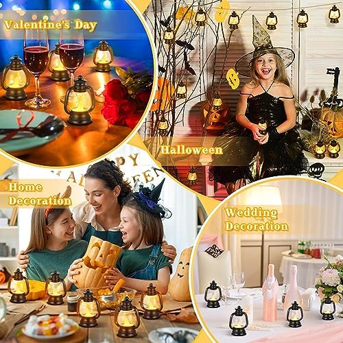 Ferraycle 36 Pcs Mini Lanterns Bulk 4 Inch Black Lamp Table Centerpieces - Image 6