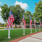 Leinuosen 4 Pcs Flag Holder Stand FlagPole Stand Flag Pole Base for Indoor Outdoor 1.3/1.1 Inch Diameter Flagpole Garden House Classroom Churches Meeting Party Flags Banner (Silver) - Image 5