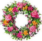 Balsam Hill Outdoor Radiant Peony Spring & Summer Wreath - 30" Premium UV-Protected Floral Door Wreath for Front Door, Patio, & Year-Round Outdoor Display by BalsamHill