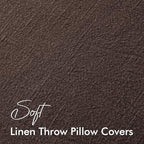 EMEMA Euro Sham Decorative Linen Throw Pillow Covers 24x24 Inch Dark Brown - Image 3