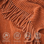 BATTILO HOME Rust Orange Throw Blanket for Couch, 50"x60" - Image 4