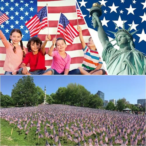 24 Pack 12x18 Inch American Flags For outside, US Flags with Kid-Safe Spear Top, Pluggable ground Multi-Purpose wood Flagpole , Patriotic Decorations, Memorial Day, 4th of July decorations,Independence Day Patriotic Holiday Yard Garden Flags - Image 7