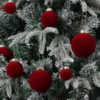 Velvet Christmas Ornaments Set 38Pcs Flocked Shatterproof Christmas Ornaments for Christmas Tree Decorations Xmas Decorative Hanging Christmas Ball Ornaments for Holiday Home Decor - Image 4