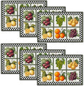 Fresh Fruit Summer Placemats Set of 6, 12x18 Inch Fruits Harvest Table Place Mat Lemon Washable Non-Slip Heat Resistant Fabric Placement Mats for Dining Kitchen Indoor Outdoor Decor by UIAMT