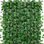 96 Pack 672 Feet Fake Greenery Hanging Garland, Artificial Ivy Leaf Plants, Vine Leaves, Flowers Foliage for Bedroom Garden Wall Decor by Unknown