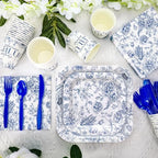 350 Pcs Something Blue Before I Do Paper Plates and Napkins Set - Image 2