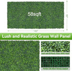 Artificial Boxwood Roll,60x140 in(58 sqft) UV-Anti Faux Ivy Grass Wall - Image 2