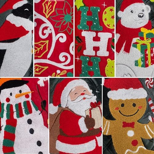 BHD BEAUTY 2026 New Christmas Stocking Red and Green Customized for Family Decorations Hanging Ornament 7 Pack - Image 3