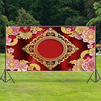 AOFOTO 15x8ft Chinese New Year Backdrop Red and Gold Paper-cuts Floral Lucky Clouds Traditional Spring Festival Asian Lunar New Year Background Room Decoration Banner Kid Portrait Photo Shoot Props - Image 3