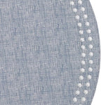 Bodrum Pearls Round Embroidered Placemats Set of 4 – 15" Elegant Table Mats for Dining, Weddings & Special Occasions, Decorative, Wipe-Clean Vinyl Placemats, Bluebell/White - Image 3