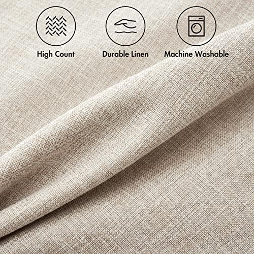 MIULEE 24x24 Inch Pack of 2 Decorative Linen Burlap Textured Euro Pillow Covers Farmhouse Boho Accent Pillowcases Spring Home Decor for Couch Sofa Bedroom Living Room Taupe - Image 2