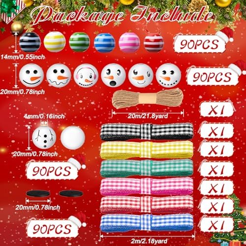 Vicenpal 450 Pcs Christmas Wooden Beads, Striped, Vibrant Color - Image 2