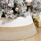 28 Inch Boho Christmas Tree Collar, Cotton Rope Christmas Tree Skirt - Image 6