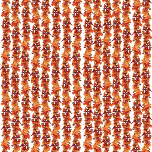 CQURE 13 Pack Artificial Fall Leaf Garland (76.7Ft Total), Autumn Garland Maple Leaves Vines for Thanksgiving Home Fireplace Arch Decor by CQURE