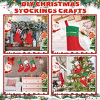 60Pcs 17" Felt Christmas Stocking Bulk, Red Christmas Socks Bulk with White Cuff Golden Trim, Christmas Hanging Ornaments Xmas Decoration for Mantel Door Window Holiday Home Décor - Image 4