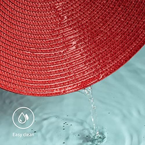 FunWheat Round Braided Placemats Set of 12 Place Mats for Dining Table Woven Washable Non-Slip Table Mats 15 Inch(Red,12pcs) - Image 3