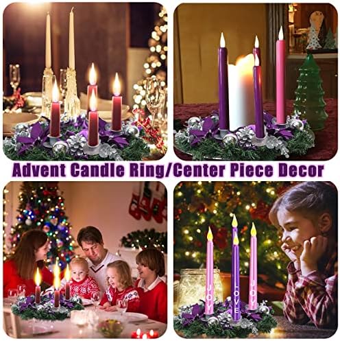 Purple Ribbon Christmas Advent Wreath 13inch, Purple Advent Candle Holder,advence Wreaths Table Centerpiece Decor,Church Advent Wreath Candle Holder, Advenct Calendar Season Decorations - Image 6