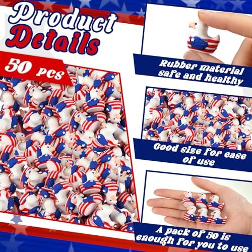 Soulchen 100 Pcs Mini Patriotic Eagle Duck Figurine Bulk - Image 4