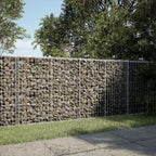vidaXL Gabion Basket with Cover 98.4"x39.4"x39.4" Galvanized Iron - Image 2