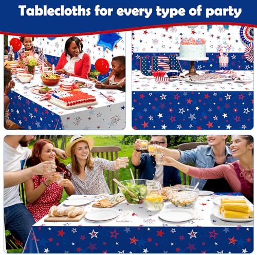 4.5 x 100 Feet Patriotic Tablecloth for 4th of July Independence Day Decorations,Roll of Disposable Custom White Blue Red Star Memorial Day Photography Backdrop for 4th of July Themed Party Supplies - Image 5