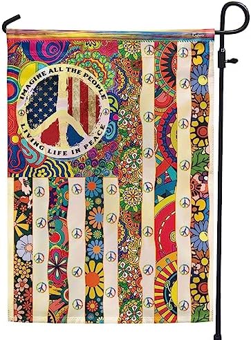 Flags-People Living Life In Peace Hippie Flag PSL318F, Garden Flag (11.5" x 17.5")-USA House Garden Flags Premium Polyester-Decorative Outdoor Flags by FLAGWIXLLC