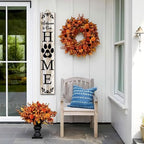 FemiaD Outdoor Welcome Sign for Front Porch Standing Large Wooden Tall Vertical Leaner Welcome To Our Home Front Door Sign for Porch Rustic Outside Farmhouse Dog Porch Sign 8x63inch - Image 5