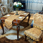Luxury Velvet Gold Table Runner 205 Inches Long with Vintage Damask Jacquard Design for Dining Room,Living Room,Home Decor,Elegant Beaded Tapestry,Lining (Gold, 13×205 inch) - Image 6