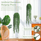dallisten 10 Pcs Artificial Succulents Hanging Plants, Fake String of Pearls Greenery Plants, Decoration for Wall Home Backdrop Garden Windows Balcony Indoor and Outdoor (10PCS Green) - Image 2