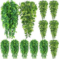 Hoteam 12 Pcs Artificial Hanging Greenery Plants, Pothos, Eucalyptus by Hoteam