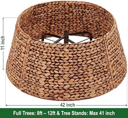 CENBOSS Rattan Christmas Tree Collar, Brown Wash, 42 inch - Image 2