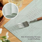 Leetaltree Mint Cream Placemats Set of 12 - Heat Resistant Non-Slip Place mats for Dining Table, Washable Durable PVC Vinyl Woven Table Mats（Mint Cream, 12） - Image 3
