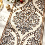 Classical Paisley Jacquard Chenille Table Runner 72 Inch with Tassels - Image 4