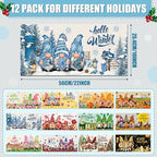 Tinideya 12 Pcs Seasonal Welcome Doormats, 10 x 22 Inches,Gnome Style - Image 3