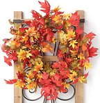 Idyllic 20 Inch Fall Wreath for Front Door - Maple Leaves Autumn Wreath for Thanksgiving, Halloween, Wall, Front Porch Home Decoration - Image 6