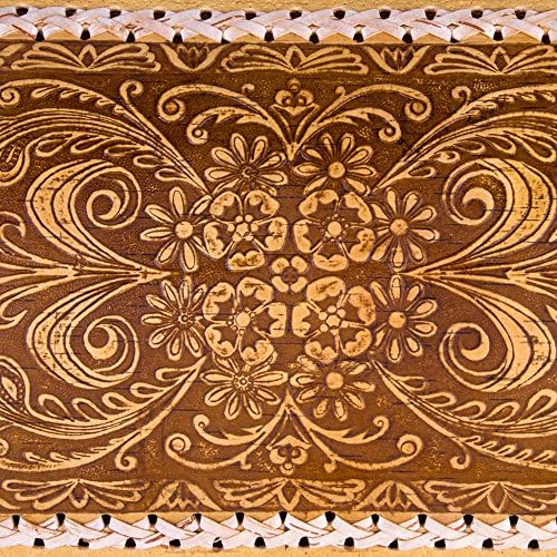 Handmade Natural Birch Bark Wooden Roll Top Bread Box Kitchen Food Storage Flower Ornament - Image 7