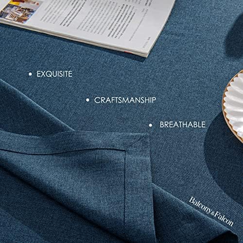BALCONY & FALCON Rectangle Table Cloth Waterproof Dark Blue 57"x118" - Image 3