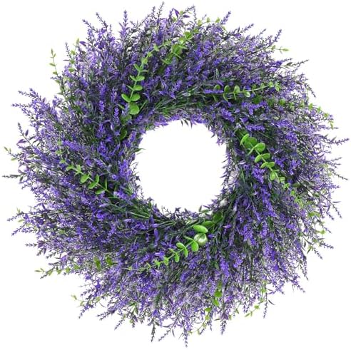 26 Inch Lavender Wreaths for Front Door, Spring Summer Wreath with Lavender by Unknown