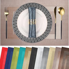 PIGCHCY Placemats Set of 12 Washable Durable Place Mats Vinyl Heat Resistant Non-Slip Table Mats Indoor Outdoor (18 x 12 inches, Champagne) by PIGCHCY