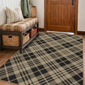 JTJ Easy Jute 4x6 Diagonal Plaid Rug, Black & Beige, Washable by JTJ