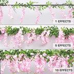 U'Artlines 10Pcs 7.2 Ft/Piece Artificial Wisteria Garland Pink - Image 4