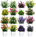 Cindeer 16 Pcs Small Fake Plants Artificial Potted Plants by Cindeer