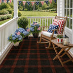 JTJ Easy Jute Buffalo Plaid Rug 5x7, Black & Red, Washable Outdoor Rug by JTJ