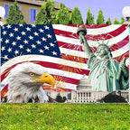Large American Flag Backdrop 12x8 FT Independence Day Decorations 4th of July Banner Patriotic Photography Background Veterans Memorial Day Photo Booth Props Supplies - Image 3