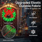 24 Inch Pre-lit Outdoor Christmas Wreath with Bow, Red Bow - Green Wreath - Image 3