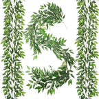 Artificial Italian Ruscus Vines, 3Pcs/75 Silk Vine Garland with Green Leaves, Fake Hanging Plants Greenery Decor for Home, Bedroom, Wall, Party, Wedding Decoration(75inch/3pcs/Vines) by WONICE