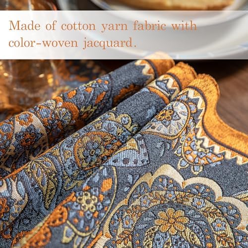 Spring Floral Table Runner 71in Long - Nordic Cashew Embroidery Jacquard with Tassels, Elegant Easter & Mother's Day Decor for Farmhouse Dining Table, Wedding & Dresser (Cashew Nuts, 13.7"x71") - Image 6