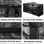 BAG-THAT! 68.5 GAL 2 Pack XXL Jumbo Extra Large Heavy Duty Stronger Handles Storage Bags Moving Totes Zippered Reusable Wrap Around Handle Storage Totes - Image 6