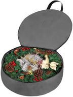 Heavy Duty Wreath Storage Bag 48" | Garland Wreaths Container with Handles| Durable 600D Oxford Polyester Material Xmas Holiday Wreaths Storage Holder (Gray) - Image 4