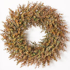 32"Artificial Eucalyptus Wreath with Seed for Front Door Decor(Fall Orange) by YXZZWL