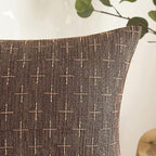 MIULEE Pack of 2 Decorative Vintage Burlap Linen Brown Throw Pillow Covers Modern Farmhouse Pillowcase Rustic Woven Textured Cushion Cover for Sofa Couch Bed 12x20 Inch Dark Coffee - Image 2